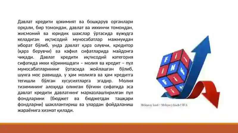 Davlat krediti mavzusida taqdimot 3