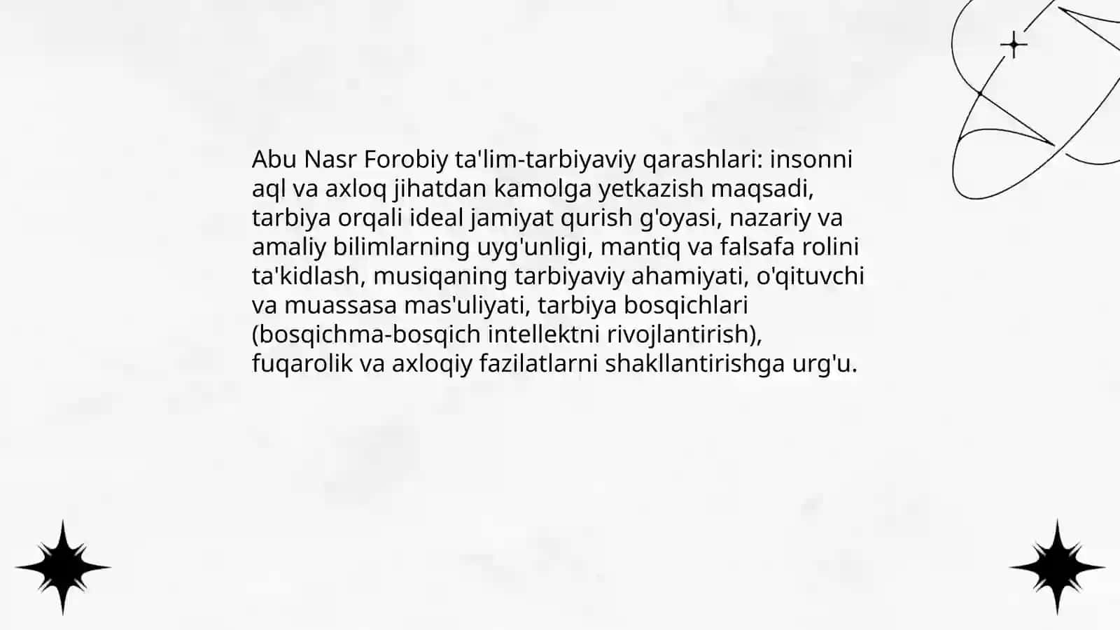 Abu Nasr Forobiyning ta'lim-tarbiyaviy qarashlari 3