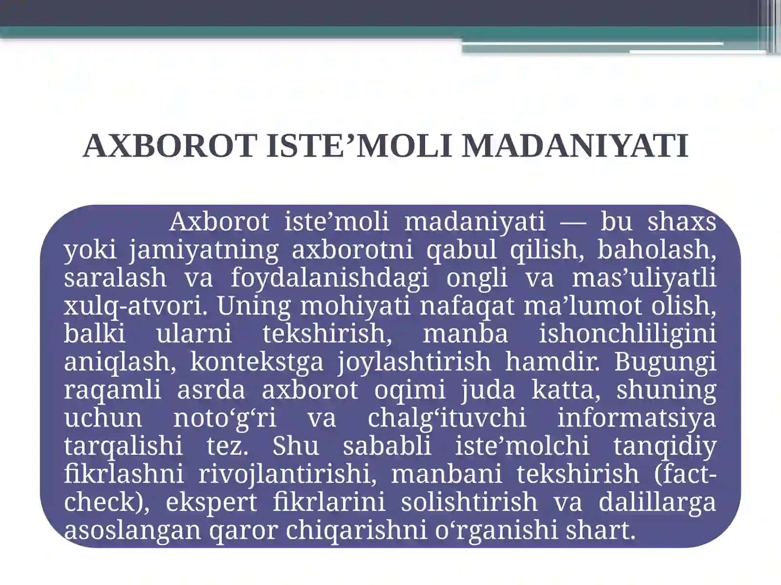 Axborot Iste'moli Madaniyati 3