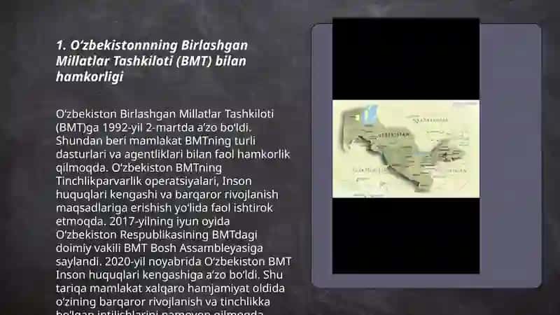 O'zbekistonning xalqaro tashkilotlar bilan hamkorlik aloqalari 3