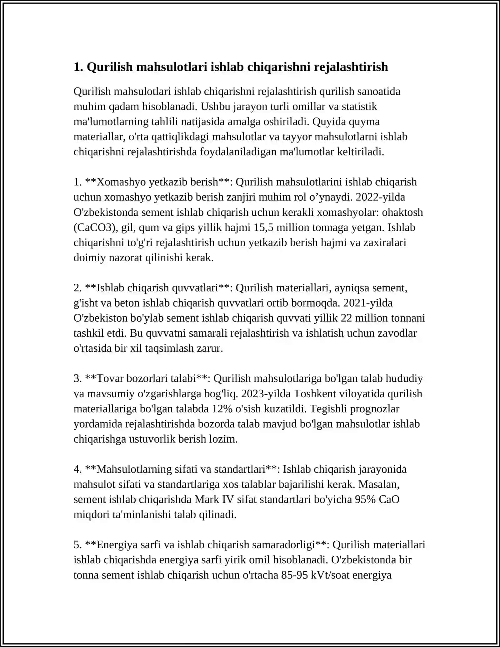QURILISH OYNASI ISHLAB CHIQARISH ASOSLARI 3