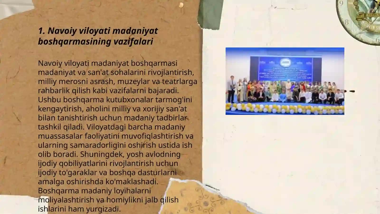 Navoiy viloyati Madaniyat boshqarmasi haqida 3