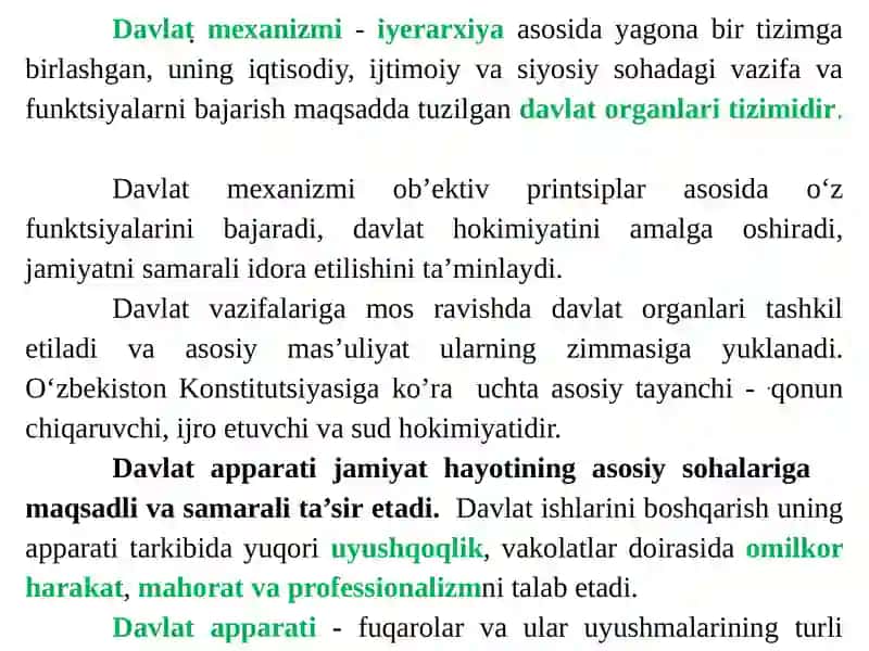 Davlat Mexanizmi (Apparati) 3