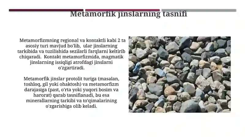 Metamorfik jinslarning tasnifi 3