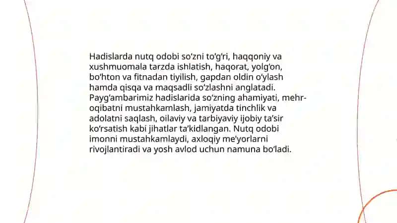 Hadislarda nutq odobi 3