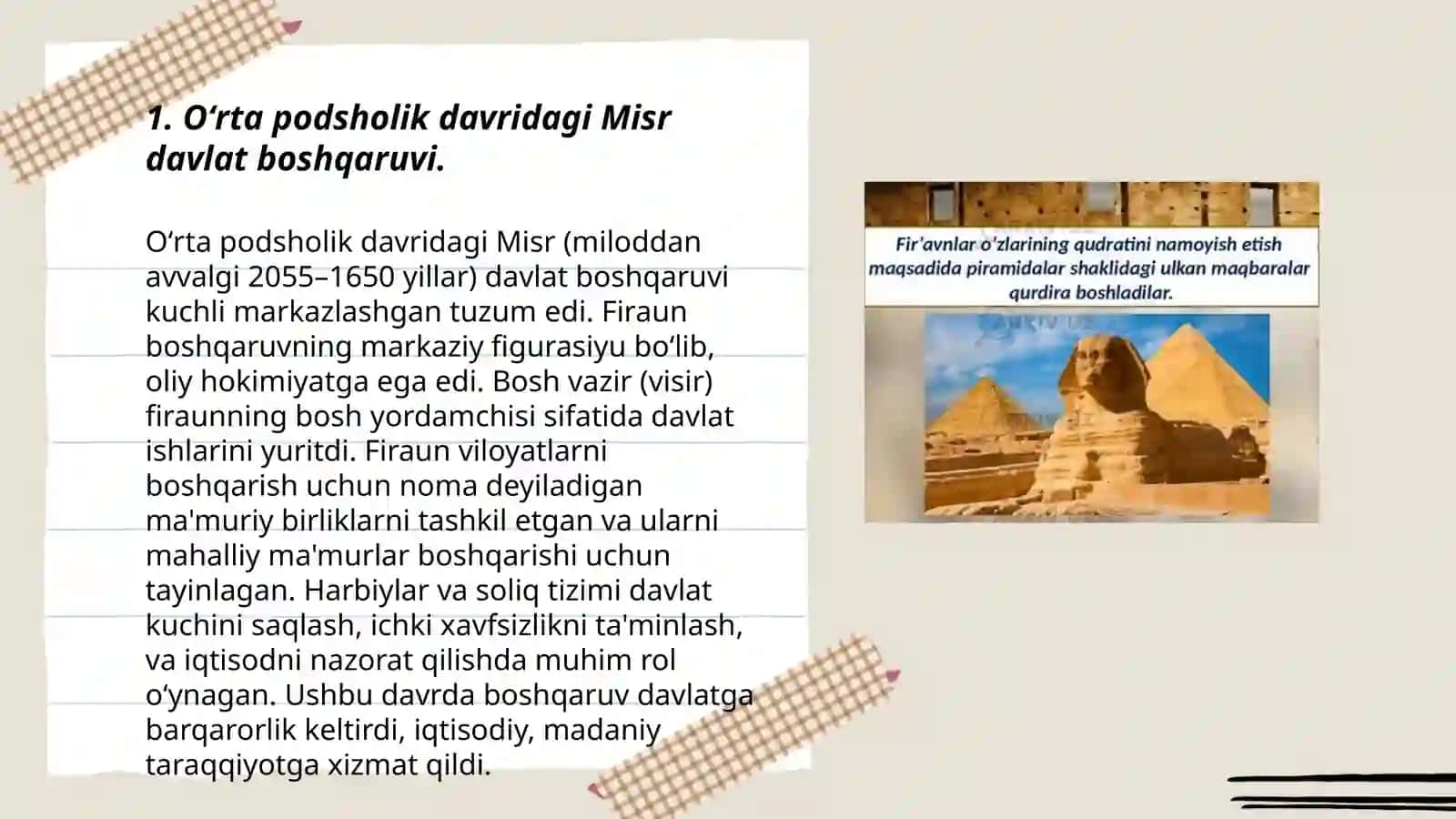 Oʻrta, yangi va soʻngi podsholik davrida Misr 3