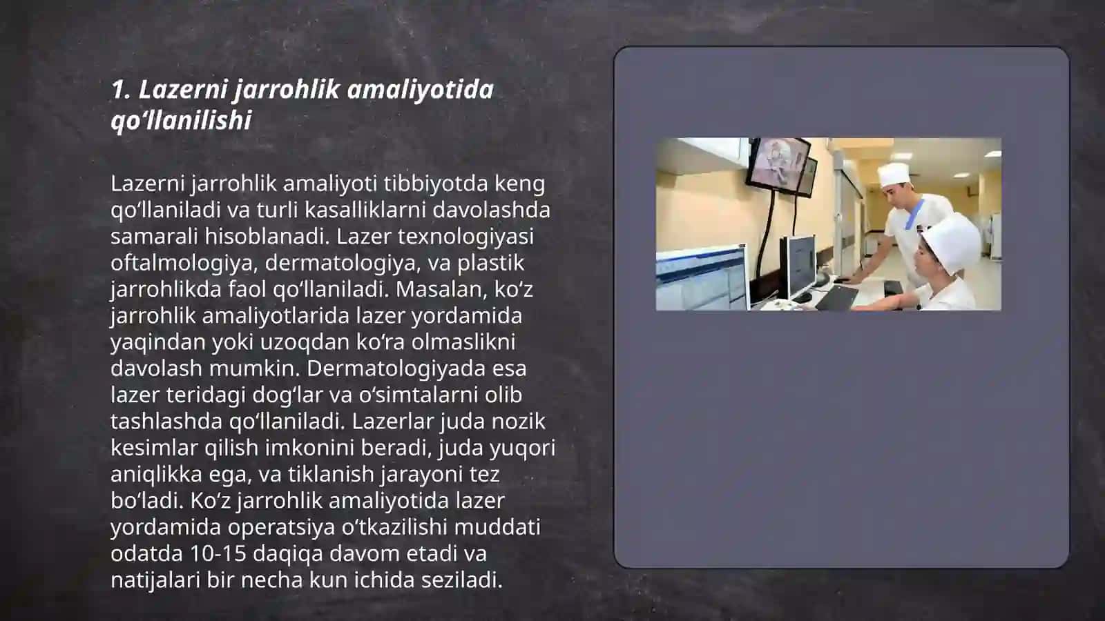 Lazerning tibbiyotda qoʻllanilishi 3