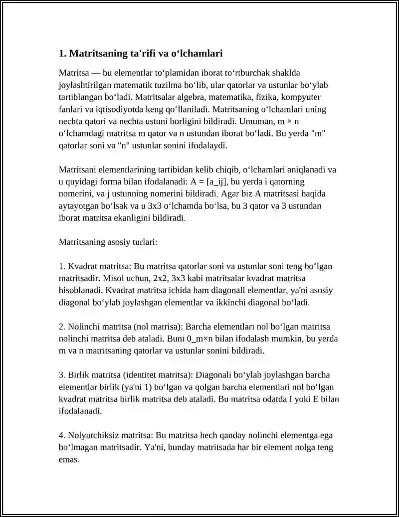 MATRISANING XOSSALARI 3