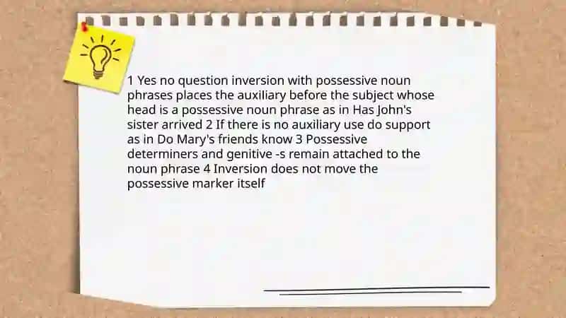 Inversions possessives 3