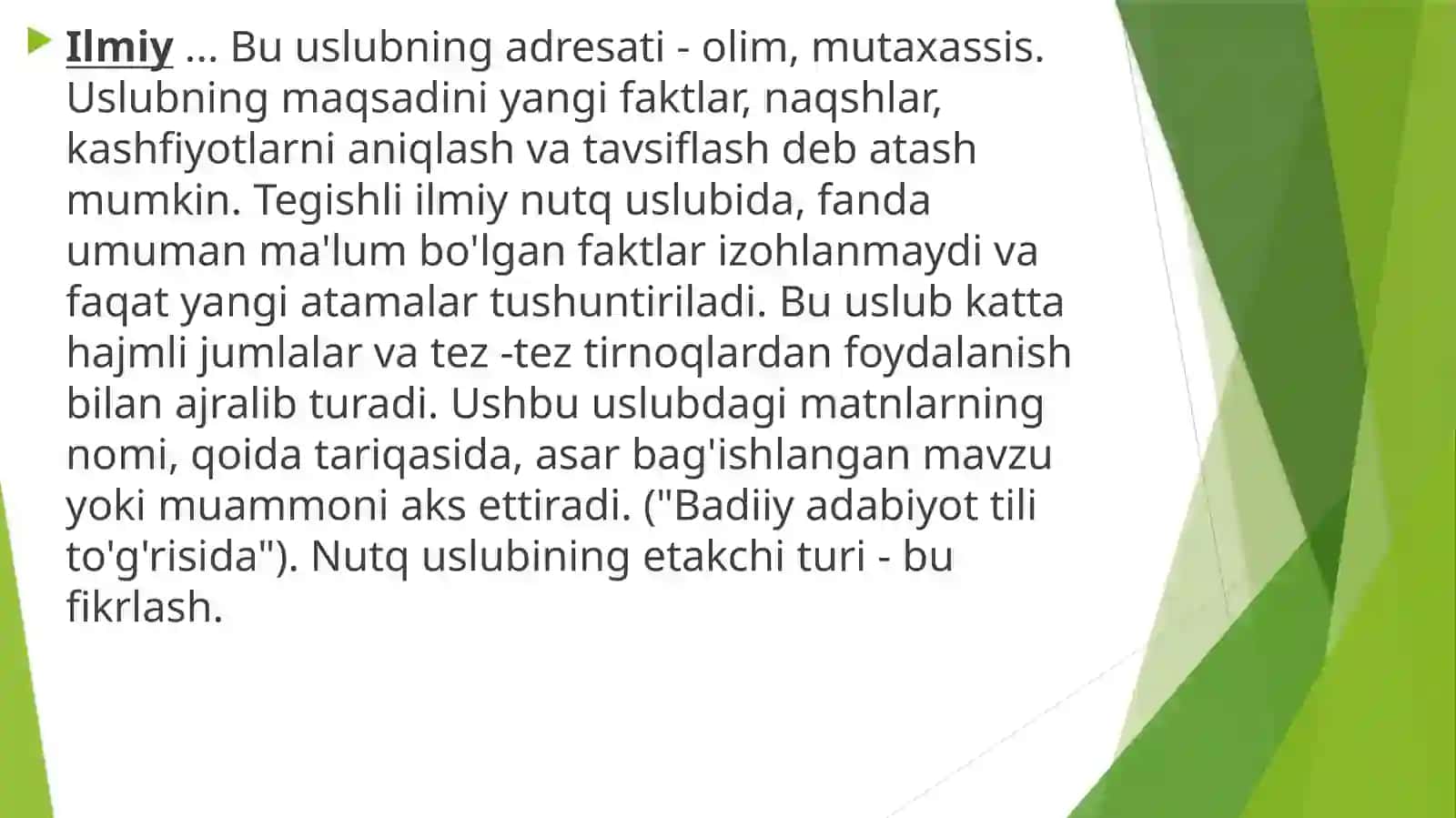 Ilmiy uslubiy janrlari.Kurs ishi 3