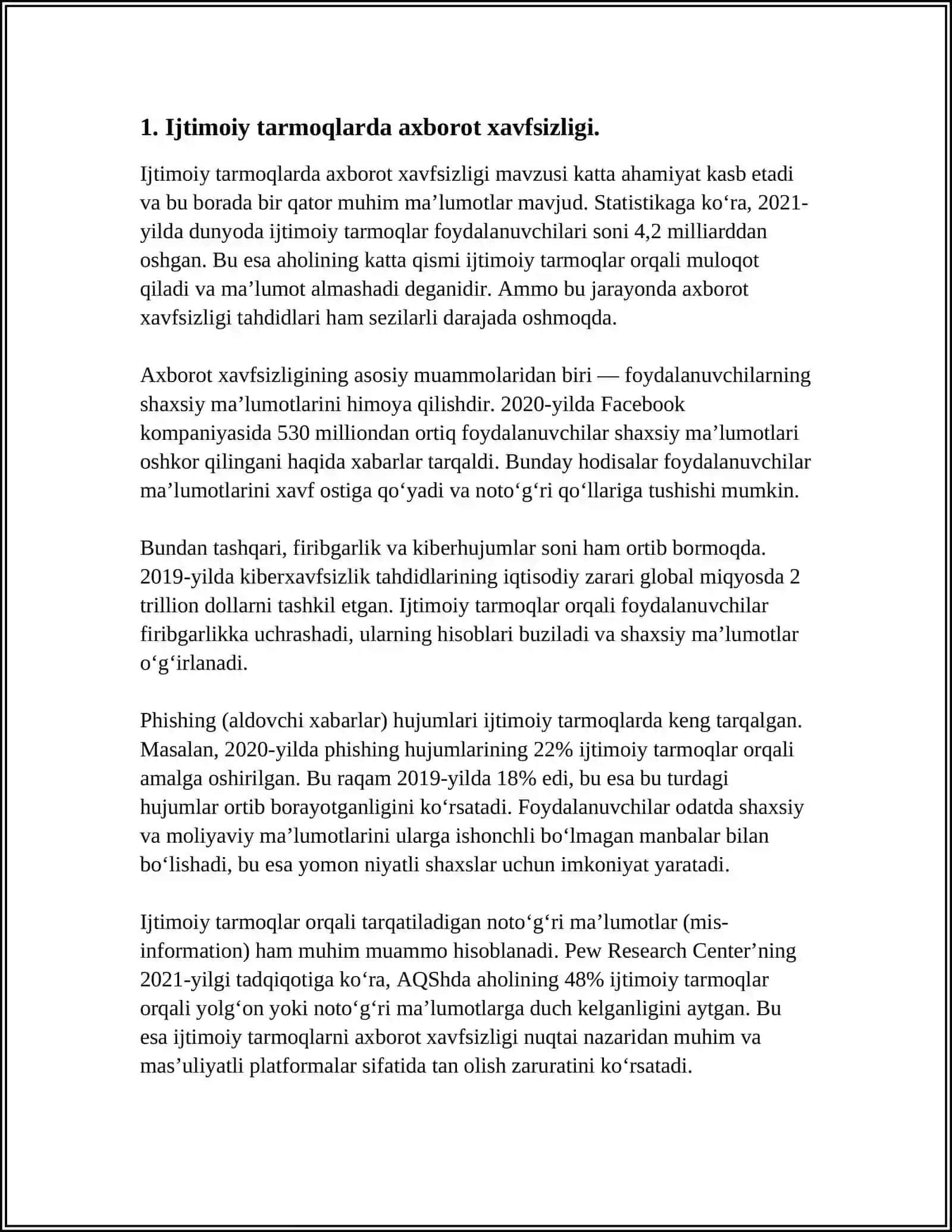 IJTIMOIY TARMOQLARDA AXBOROT XURUJLARI VA TAHDIDLAR 3