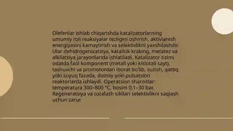 Katalizatorlar va Olefenlar 3