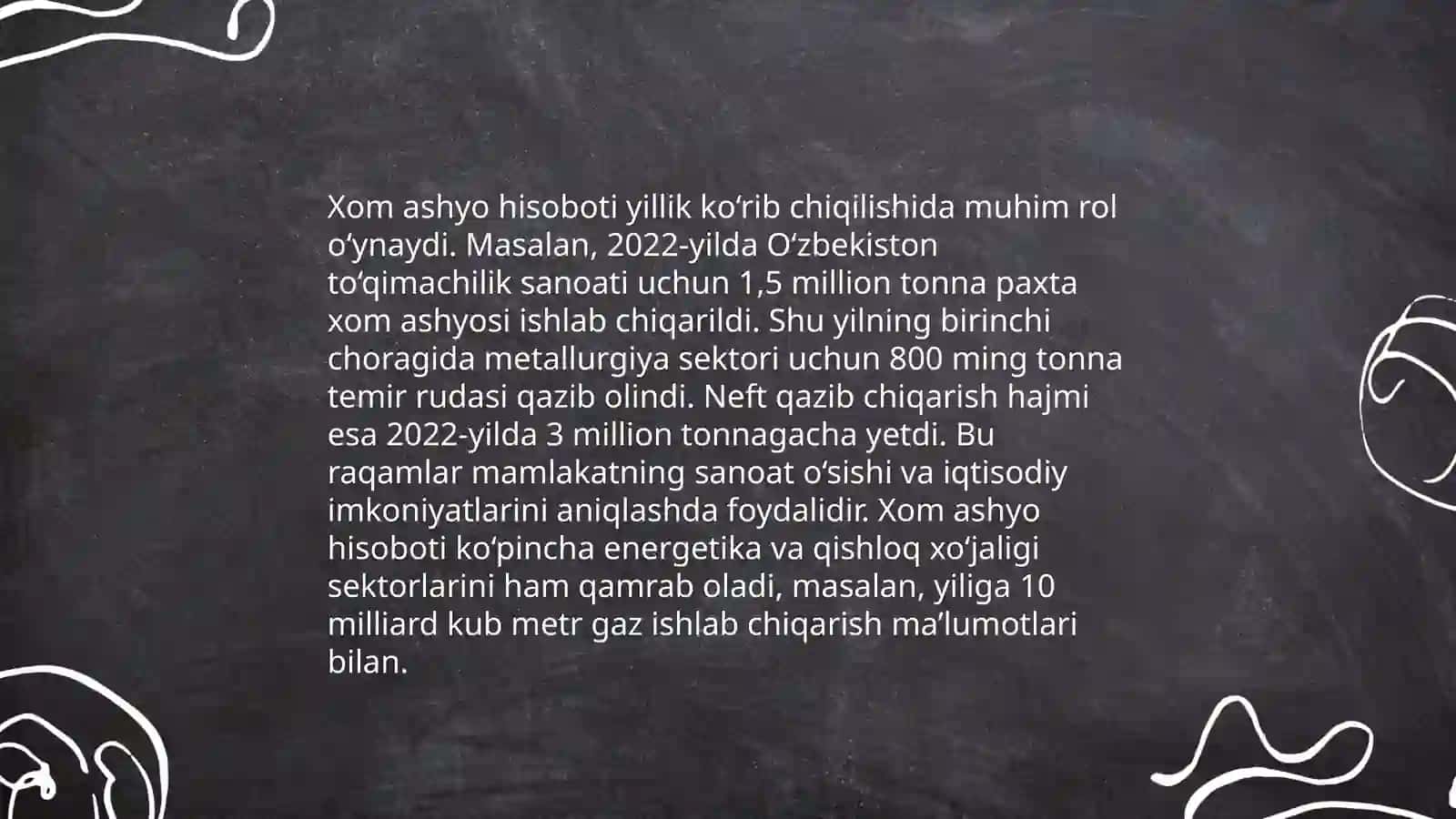 Xom ashyo hisoboti 3