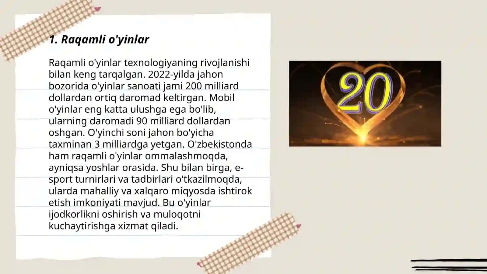 Raqamli o'yinlar 3
