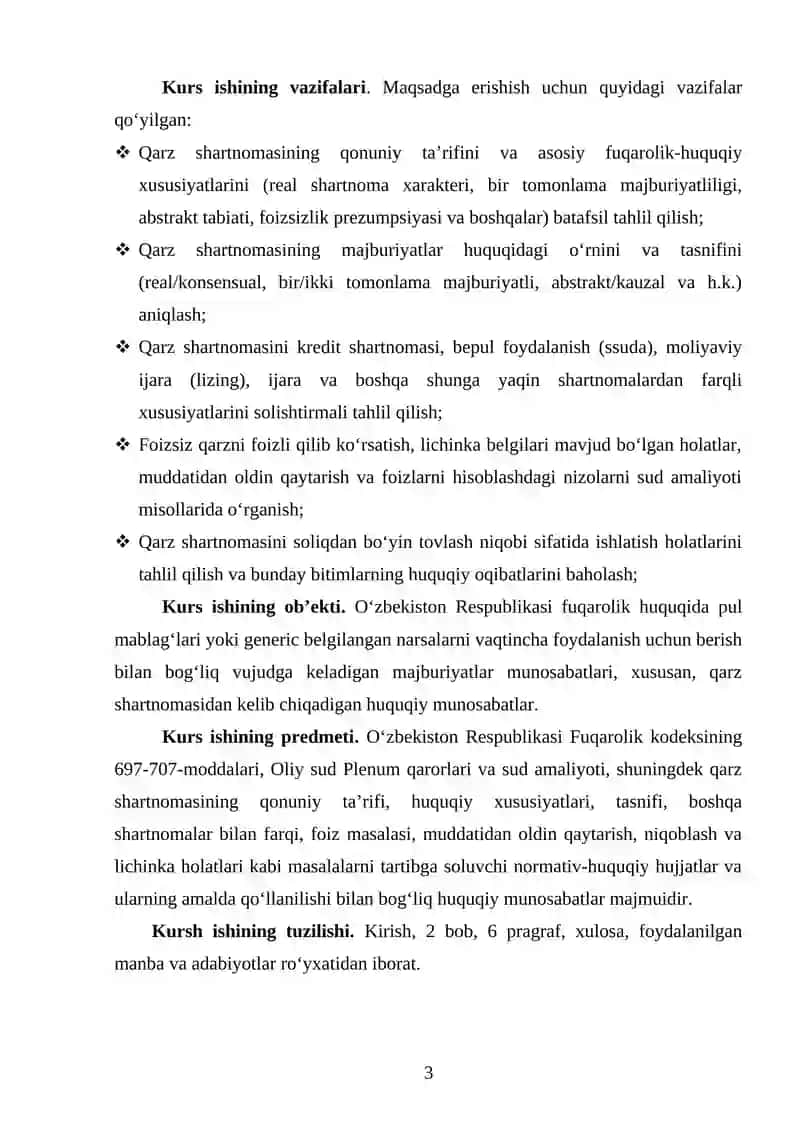 Qarz Shartnomasining Fuqarolik Xuquqiy Xususiyatlari 3