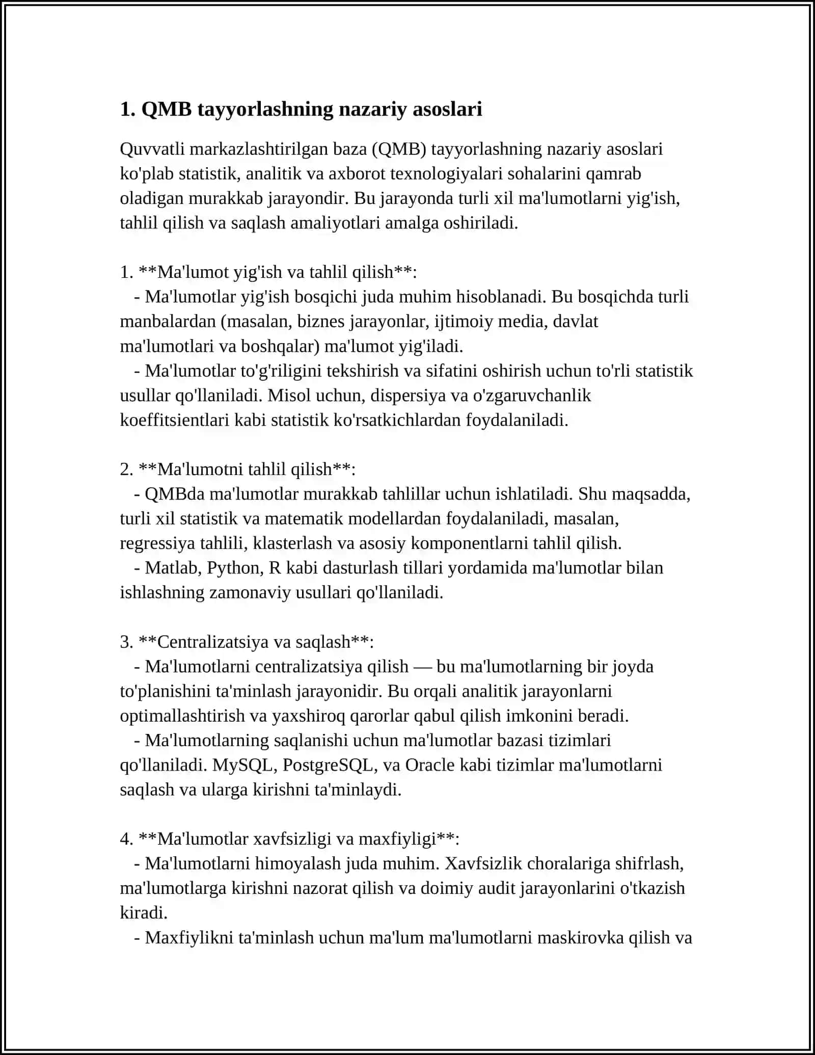 QMB Tayyarlashingning Asosiy Prinsiplari 3