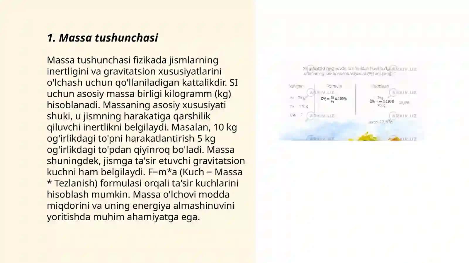 Massa va uning birliklari 3