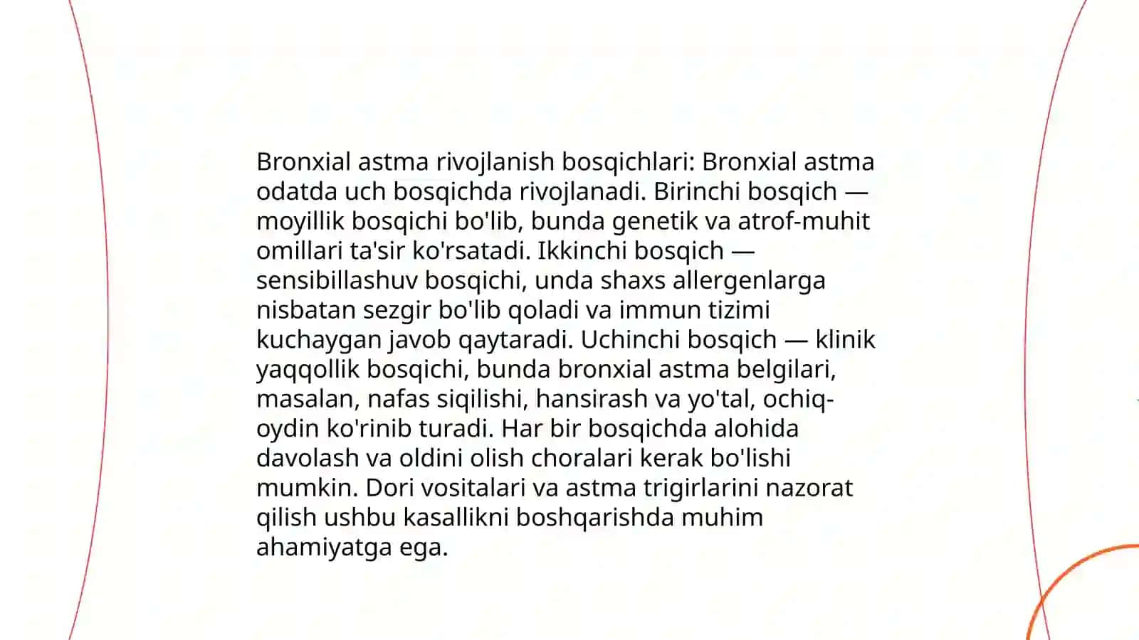 Bronxial astma kasalligini kechish bosqichlari 3
