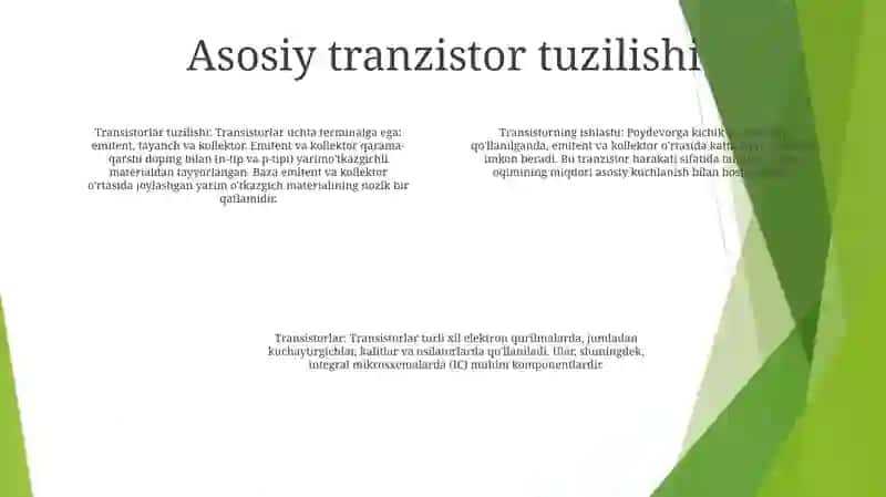 Tranzistorlar Va Ularni Ishlash Prinspi 3