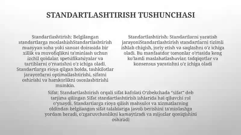 Standartlashtirish Va Sifat 3