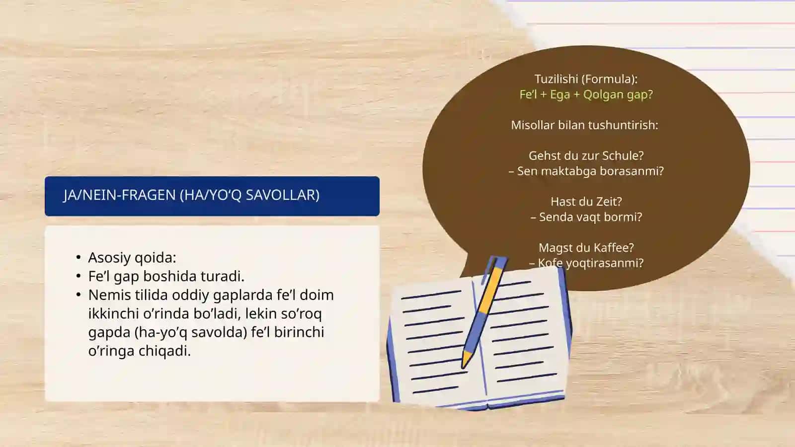 NEMIS TILIDA SO‘ROQ GAPLAR – TUSHUNTIRISH 3