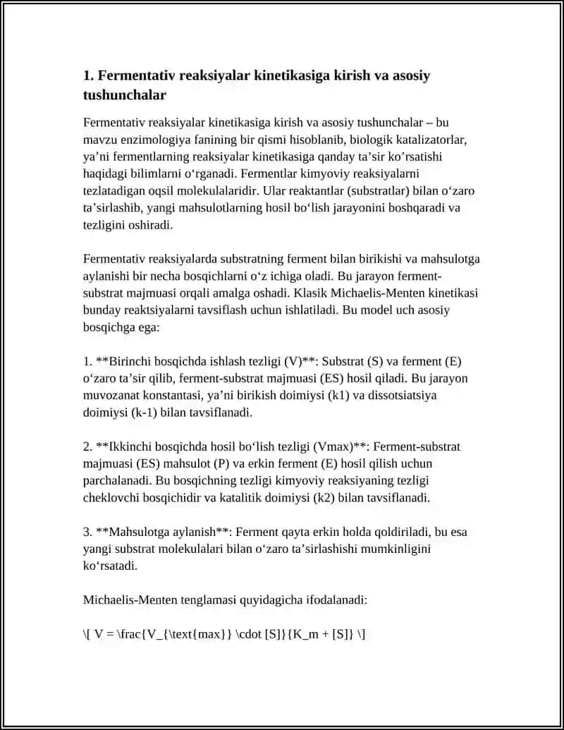 FERMENTATIV REAKSIYALAR KINETIKASI 3