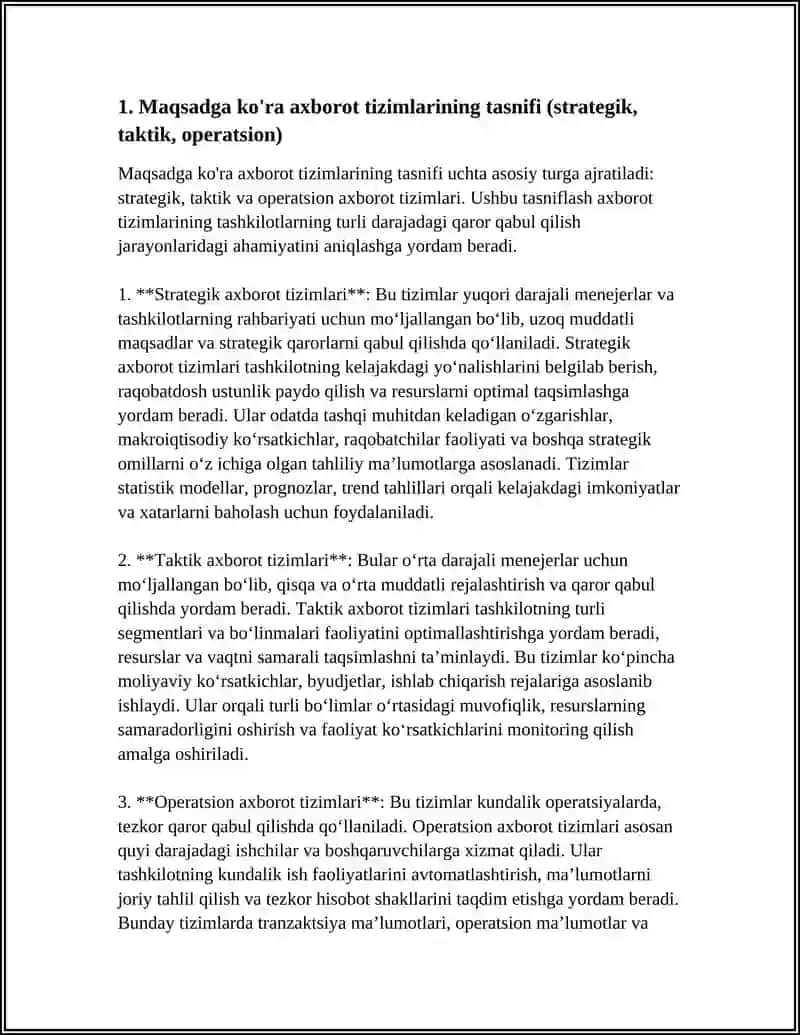 AXBOROT TIZIMLARINING TASNIFI 3