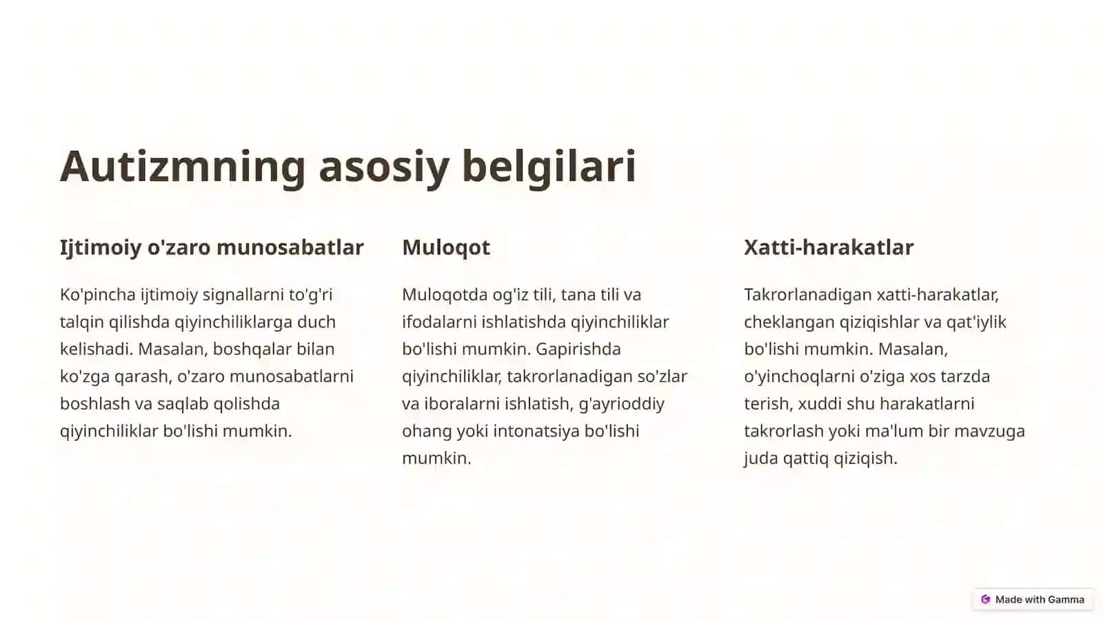 Autizm kasalligi haqida 3