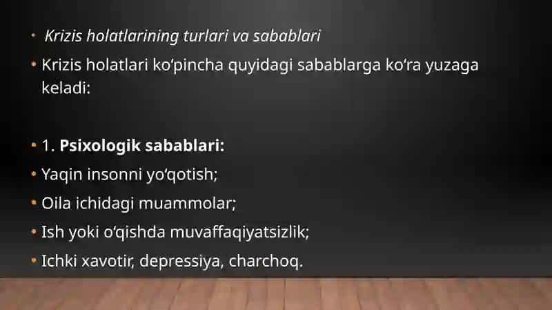 Krizis holatda bo’lgan bemorga maslahat berish 3