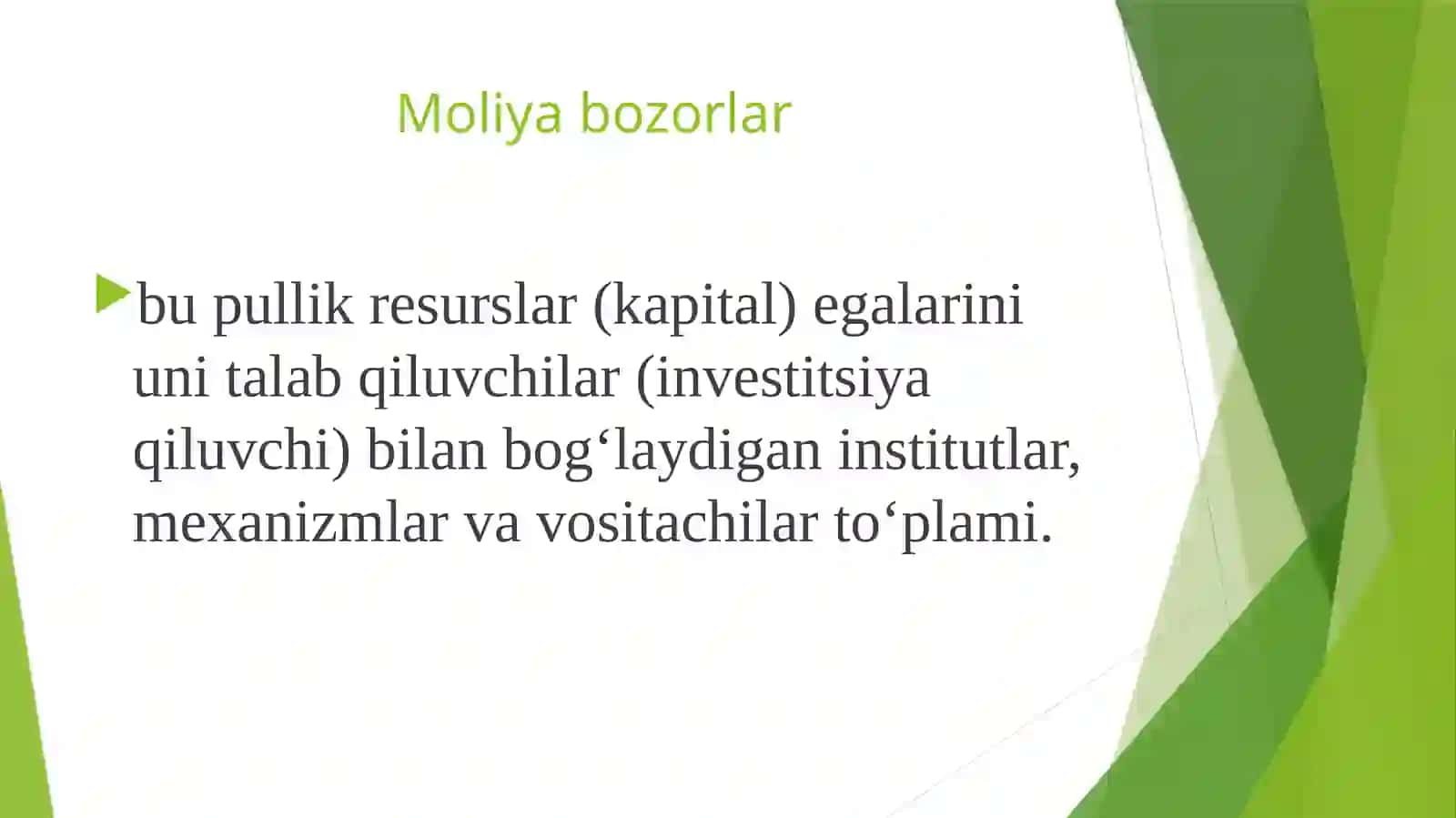 Global Moliya Bozorlarining Shakllanishi 3