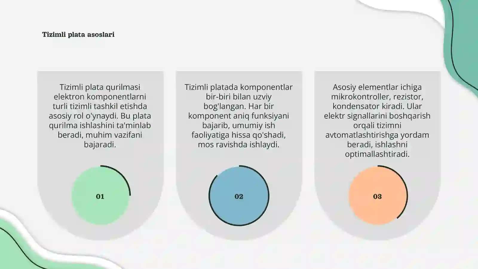 TIZIMLI PLATA QURILMASI 3