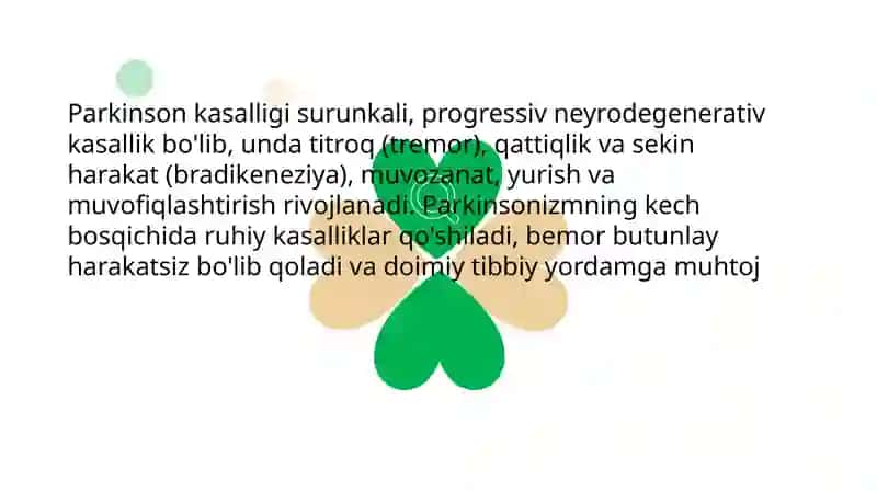 Parkinson kasalligini davolashda ishlatiladigan dori vositalar 3