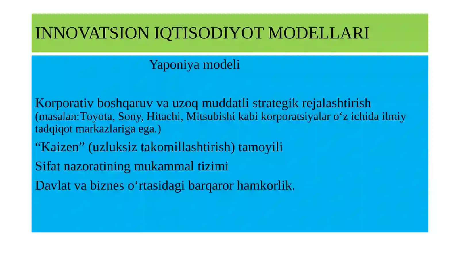 INNOVATSION IQTISODIYOT MODELLARI 3