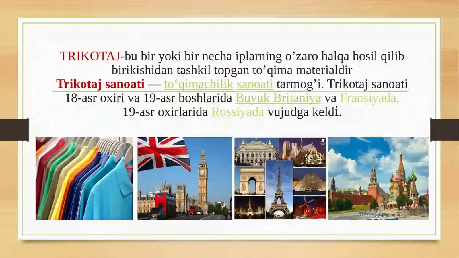Trikotaj mahsulotlari assortimenti va ishlatilishii 3