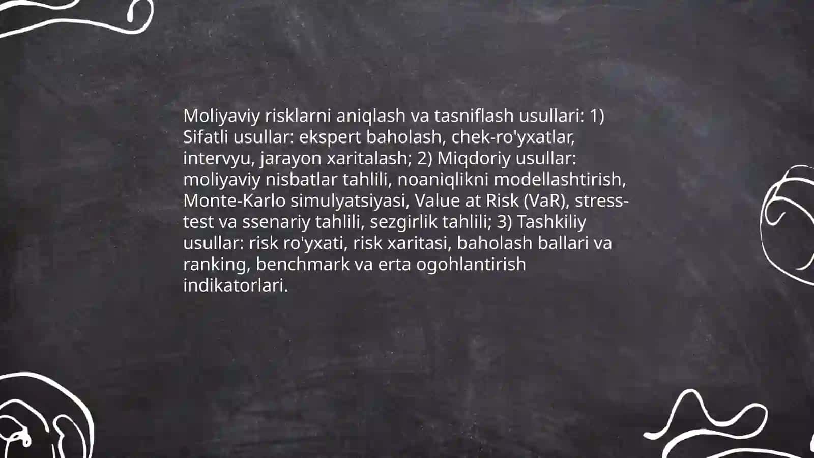 Moliyaviy risklarni boshqarish va baholash 3