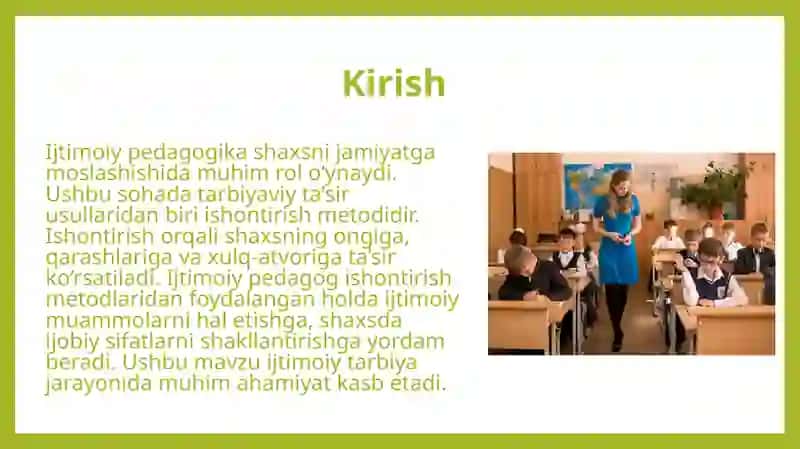 Ijtimoiy pedagogikada ishontirish metodlari 3