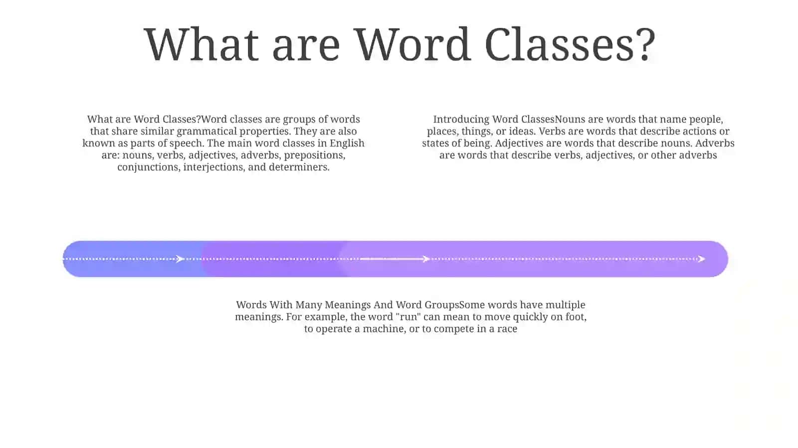 Introducing Word Classes, Words With Many Meanings And Word Groups 3