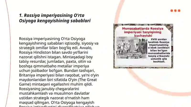 Rossiya imperiyasining oʻrta osiyoga harbiy yurishlari 3