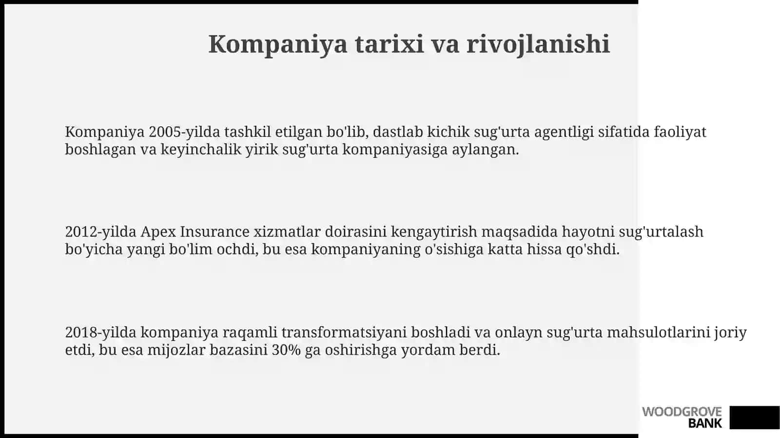 Apex inshurance sug‘urta kompaniyasi haqida malumot 3
