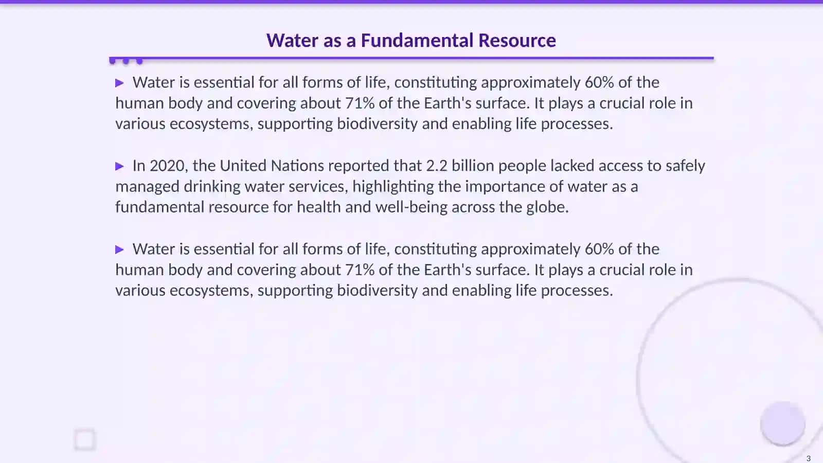 Inportance of water 3