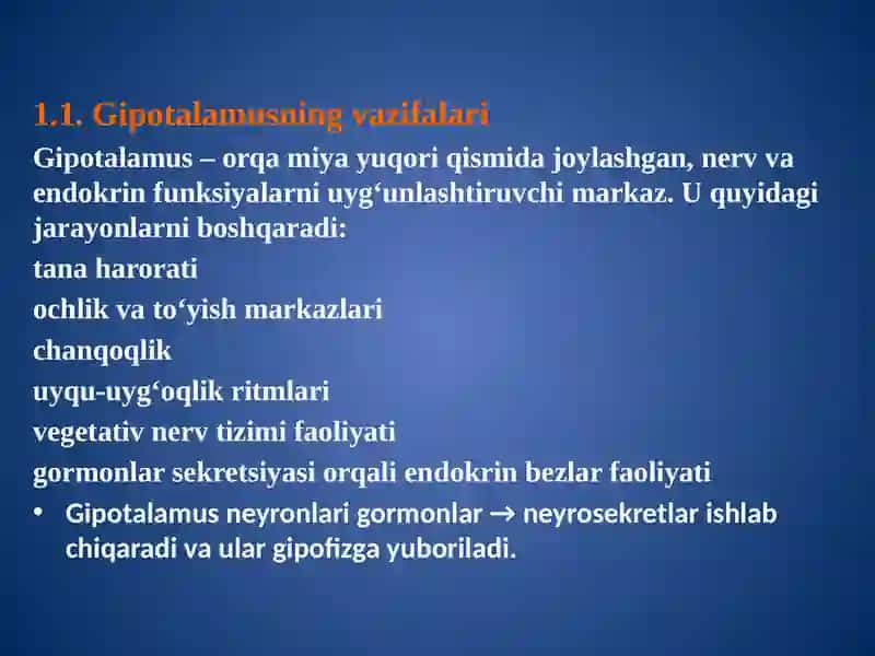 GIPOTALAMO–GIPOFIZAR TIZIM 3