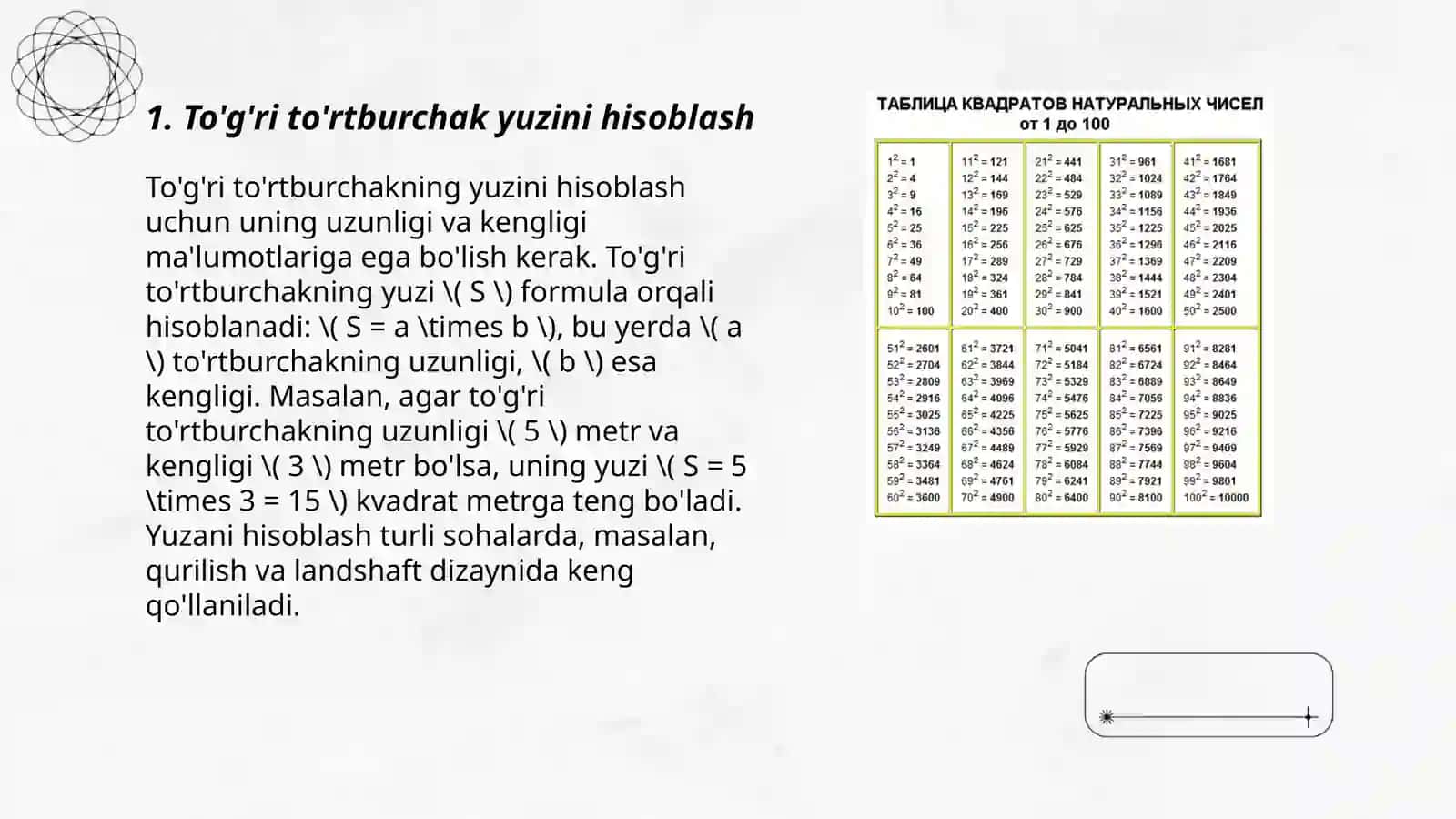Figuralarning yuzi. Figuralar yuzini o’lchash usullari 3