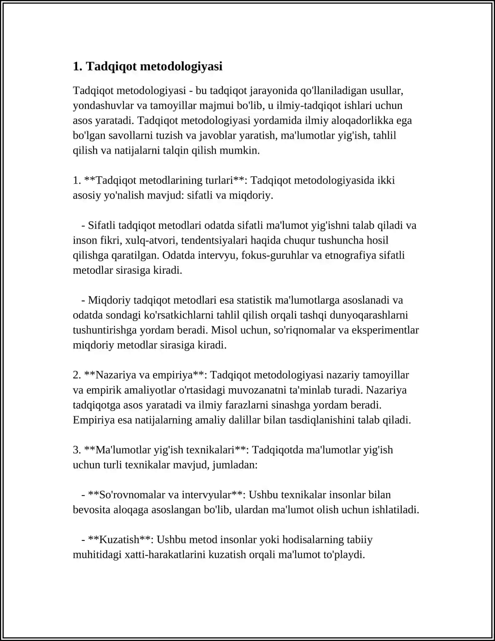 TADQIQOT JARAYONINI TASHKIL ETISH 3