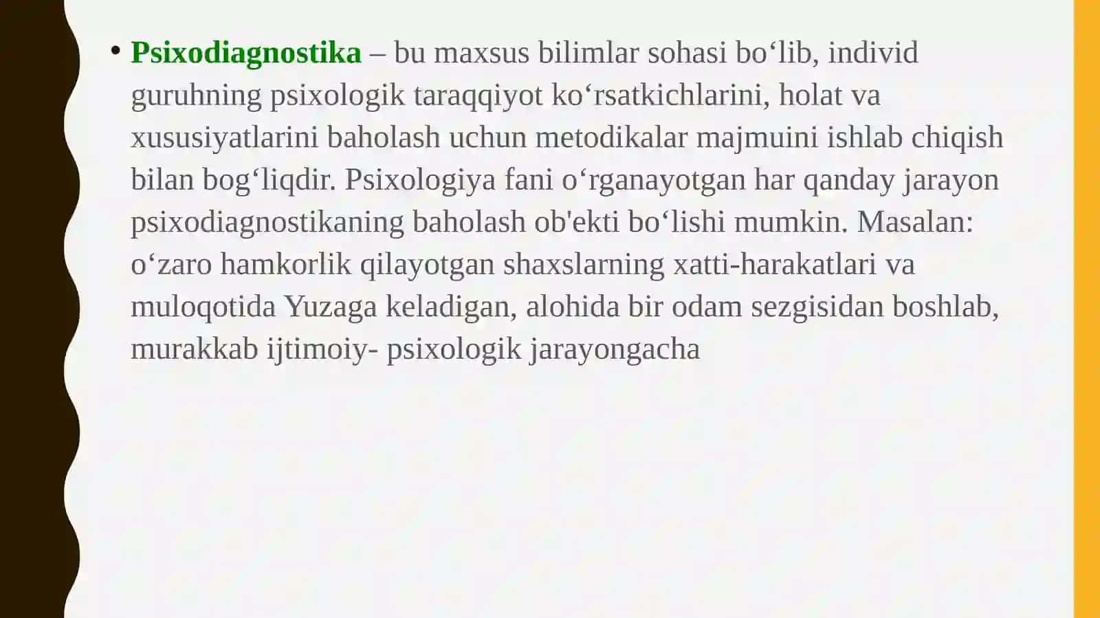 Psixologik diagnostika va ularning imkoniyatlari 3