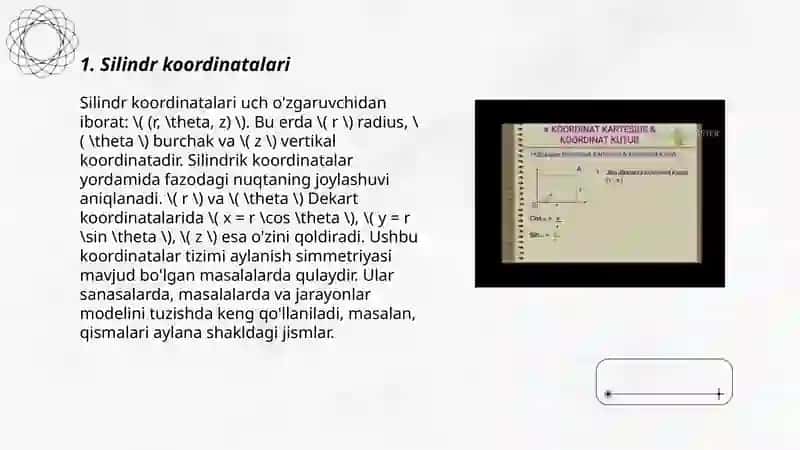 Silindr va sferik koordinatalar 3