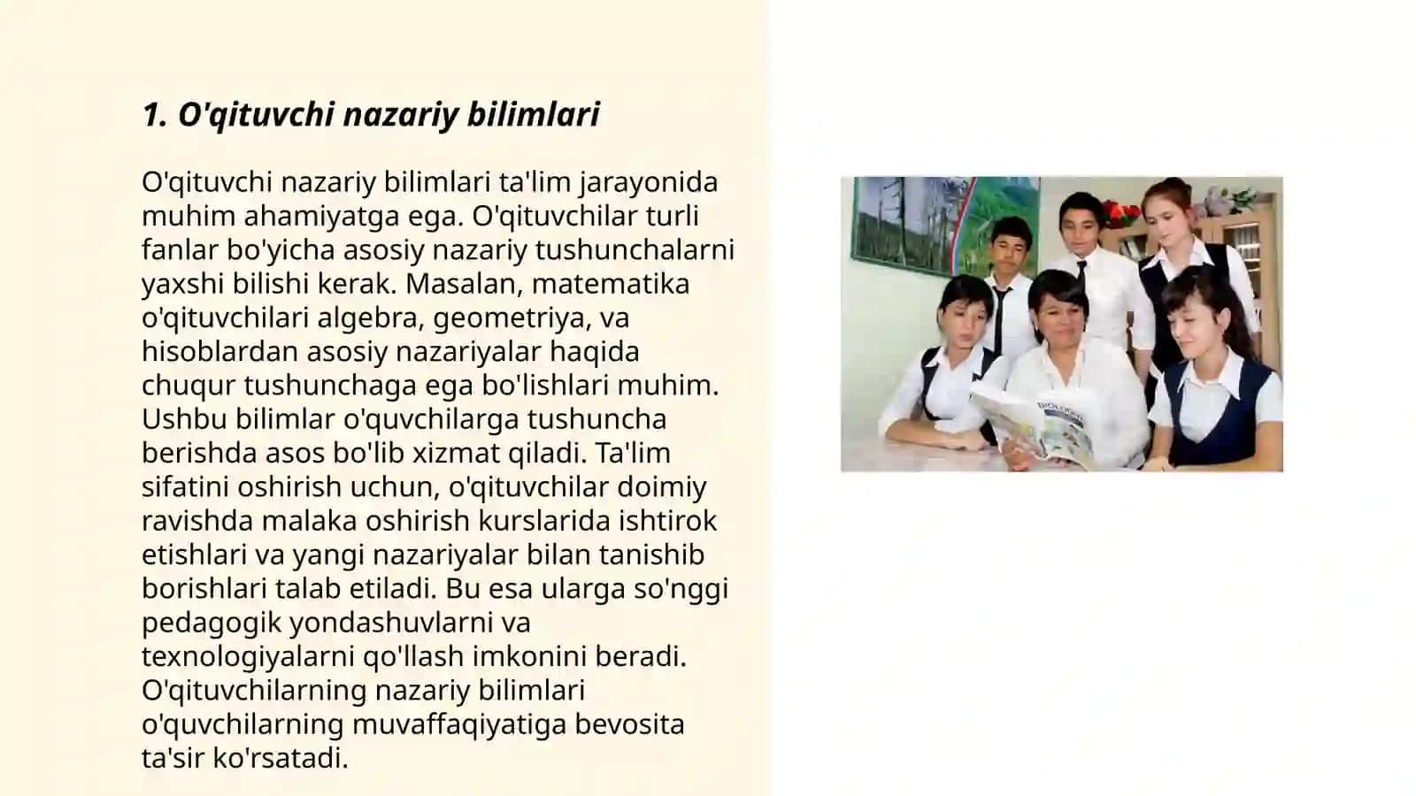 O'QITUVCHI SHAXSIGA QO'YILGAN TALABLAR 3