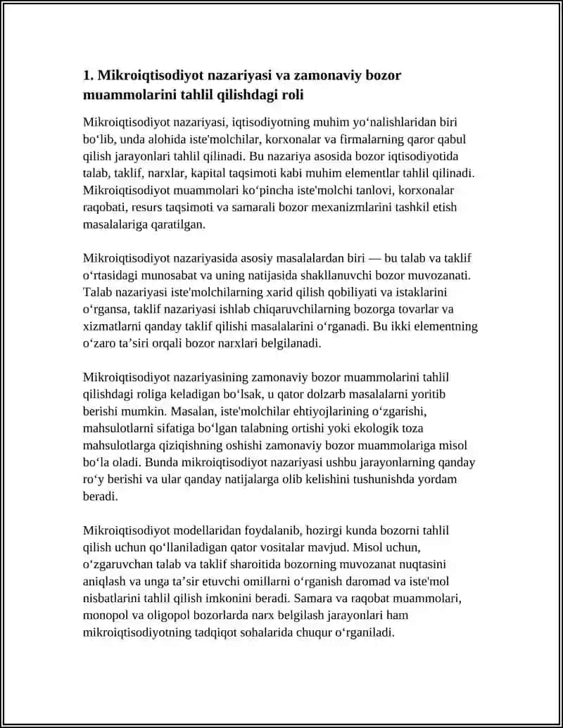 ZAMONAVIY BOZOR IQTISODIYOTI MUAMMOLARINI YECHISHDA MIKROIQTISODIYOT FANINING AHAMIYATI 3