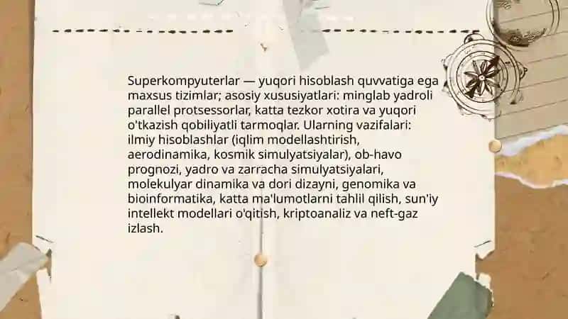 Superkompyuterlar va ularning vazifalari 3
