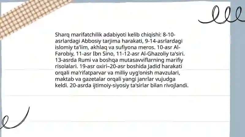Sharq marifatchilik adabiyoti 3