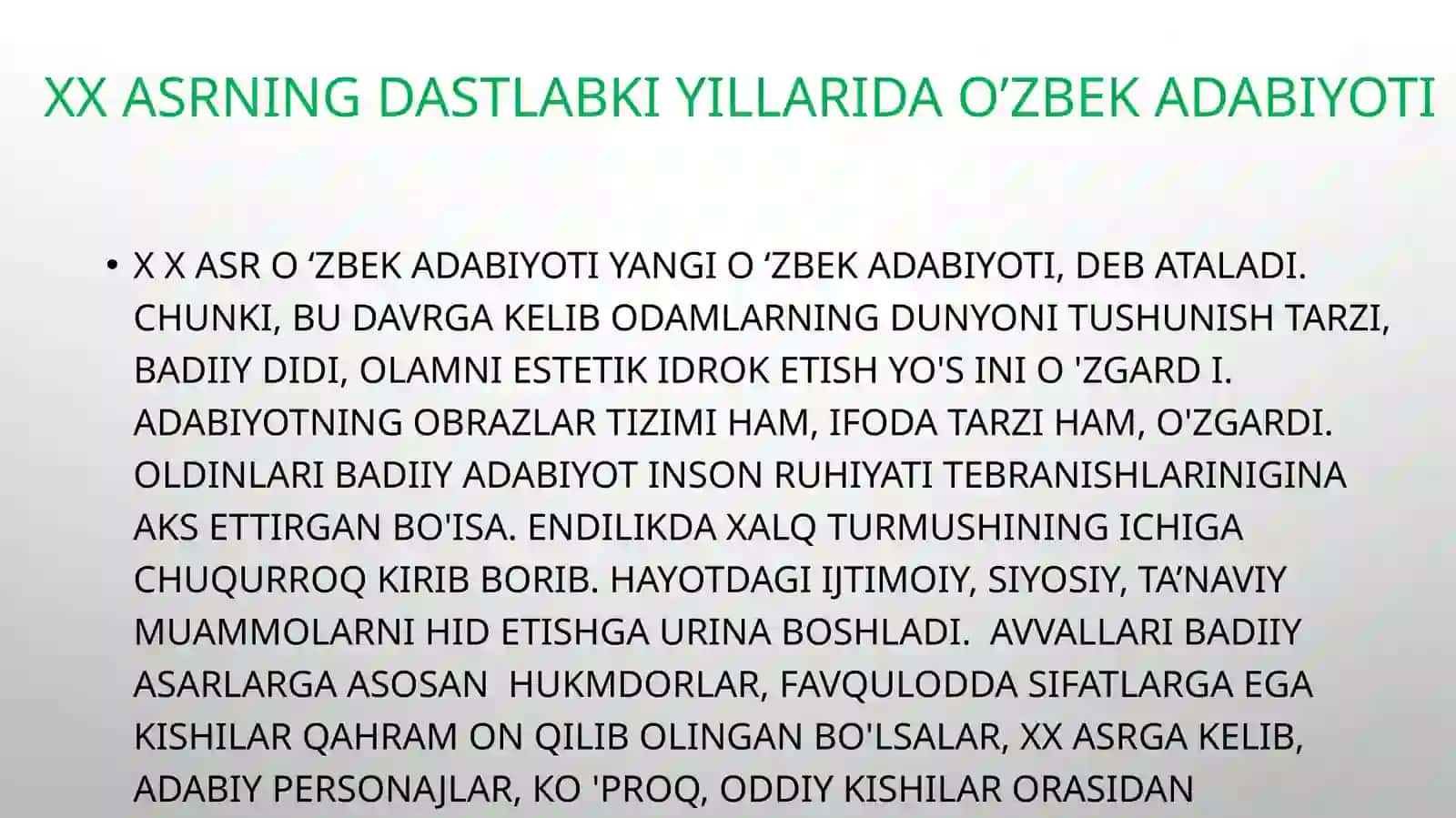 XX asr o’zbek adabiyotining til xususiyatlari 3